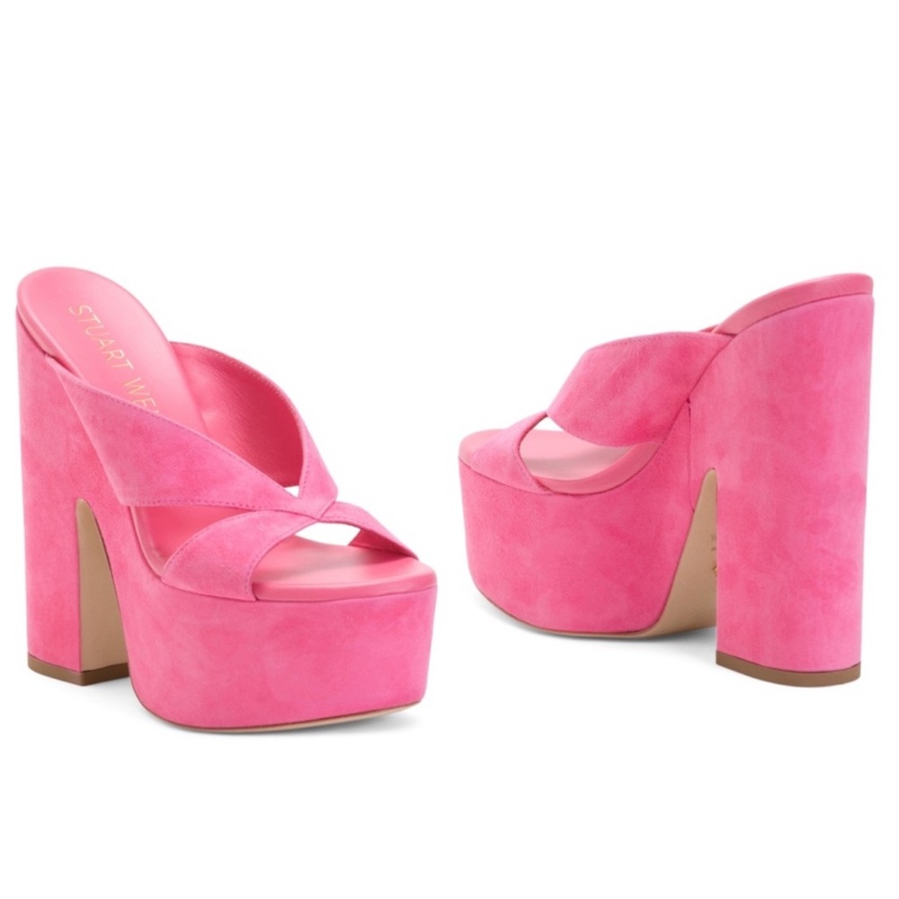 Stuart Weitzman Pink Platform Sandals